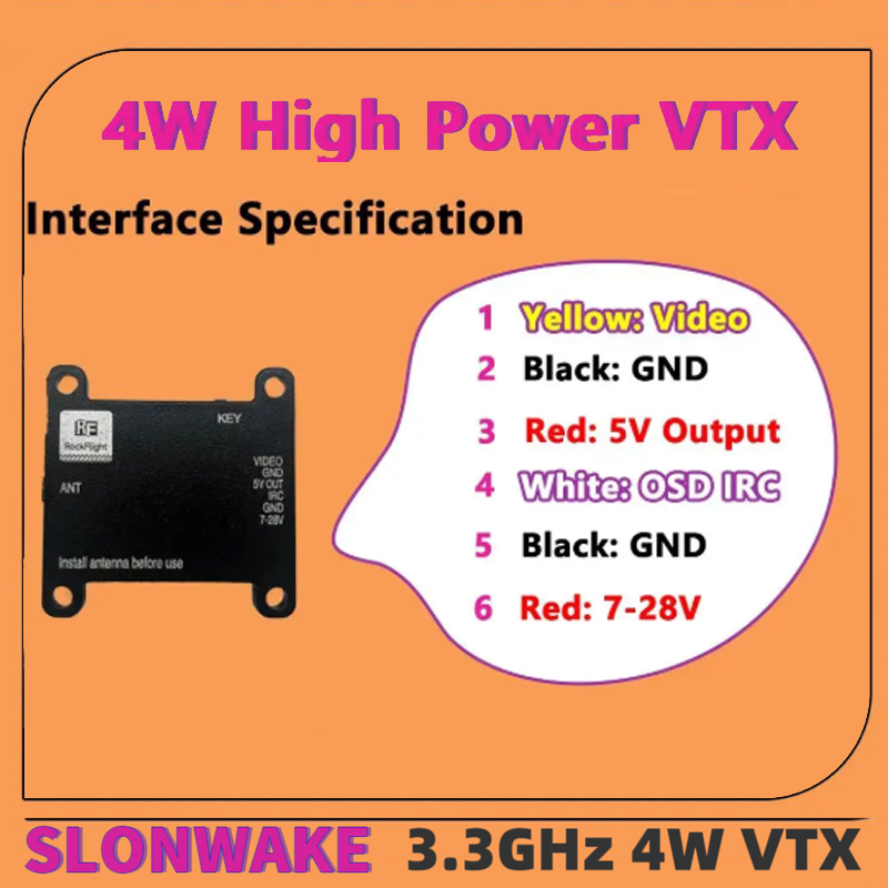 SLONWAKE FPV 3.3G 16CH 4000mW  - Drone Antenna 评论和价格